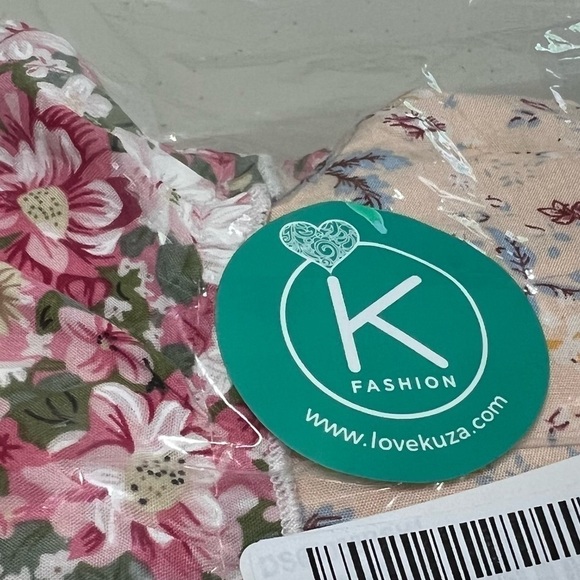 🆕 Love Kuza Los Angeles Blush Floral Tiered Bell-Sleeve Dress - Picture 9 of 12